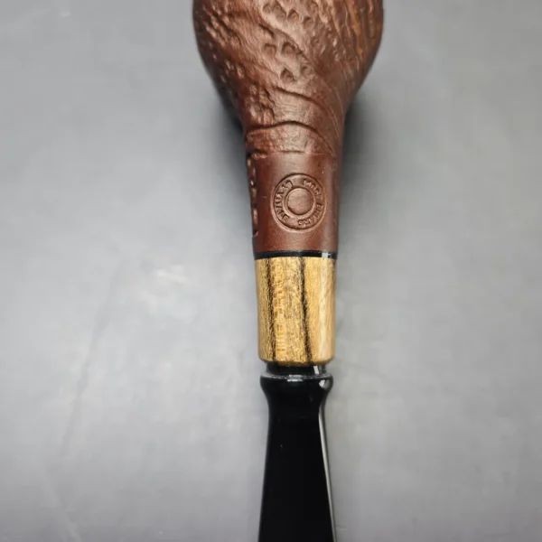 MBSD Briars by Piero Vitale Vintage Sandblasted Billiard w/ Olivewood Briar Pipe, New - Image 9