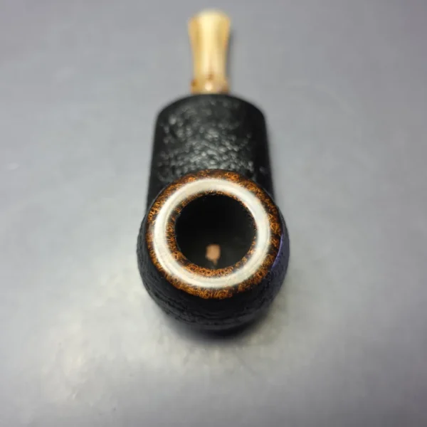 J Mouton Partially Sandblasted Wide Shank Apple / Horn Handmade Briar Pipe, New - Image 6