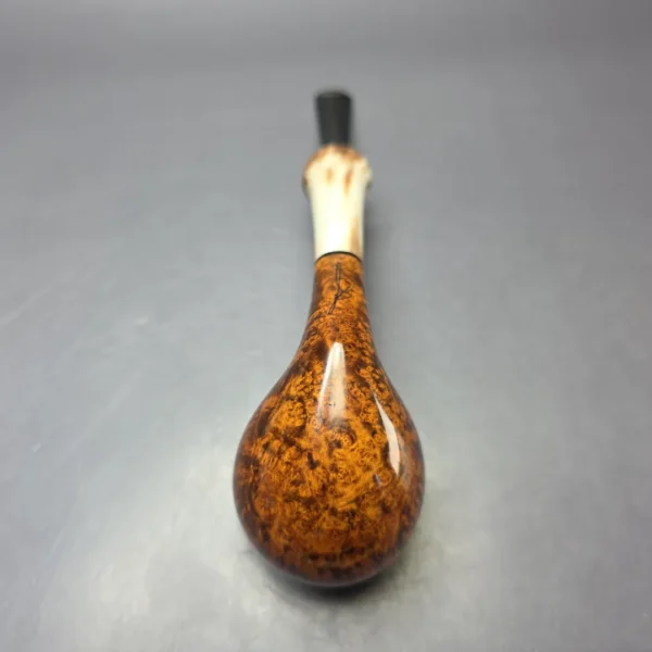 Brentegani Smooth Gert Holbek Tribute w/ Ox Horn Handmade Briar Pipe, New - Image 7
