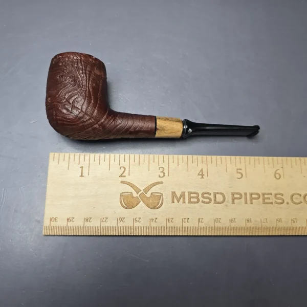 MBSD Briars by Piero Vitale Vintage Sandblasted Billiard w/ Olivewood Briar Pipe, New - Image 10