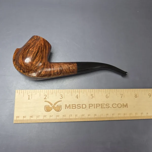 James Upshall P Grade EXL Smooth "Keel" Bent Billiard Estate Briar Pipe, Unsmoked - Image 11