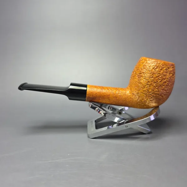 Buckeye Hand Made Tan Sandblasted Billiard Briar Pipe, New - Image 4