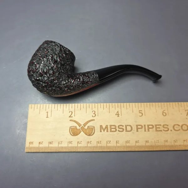 Castello Sea Rock Briar 4K Rusticated Bent Billiard Estate Briar Pipe, Unsmoked - Image 10