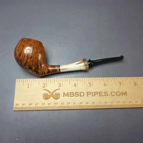Brentegani Smooth Gert Holbek Tribute w/ Ox Horn Handmade Briar Pipe, New - Image 9