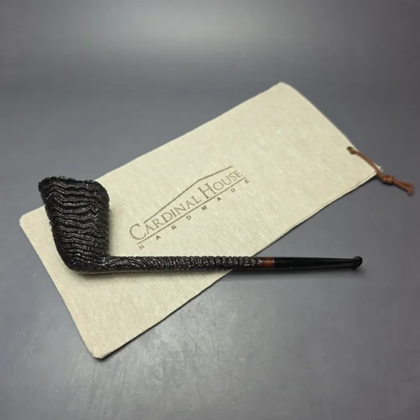 Walt Cannoy Cardinal House Munn XL Rusticated Pencil Shank Dublin Handmade Briar Pipe, New - Image 13