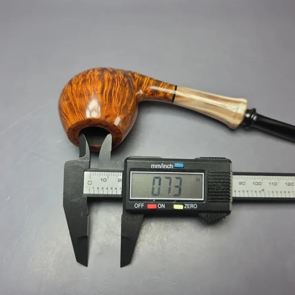 Brentegani Smooth Gert Holbek Tribute w/ Ox Horn Handmade Briar Pipe, New - Image 10