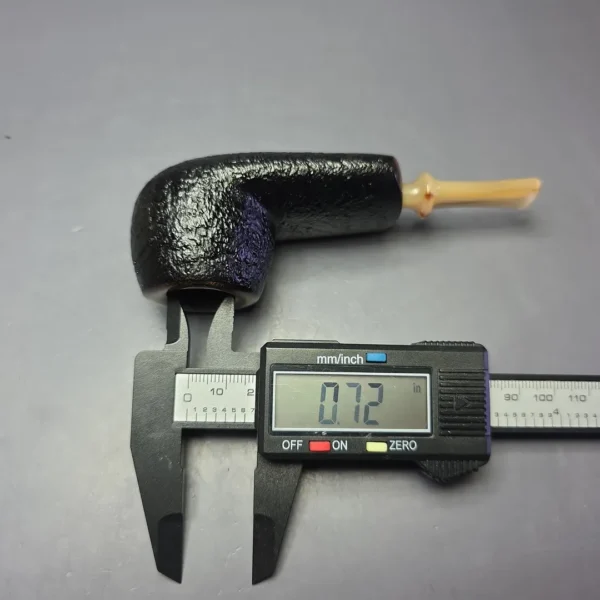 J Mouton Partially Sandblasted Wide Shank Apple / Horn Handmade Briar Pipe, New - Image 10