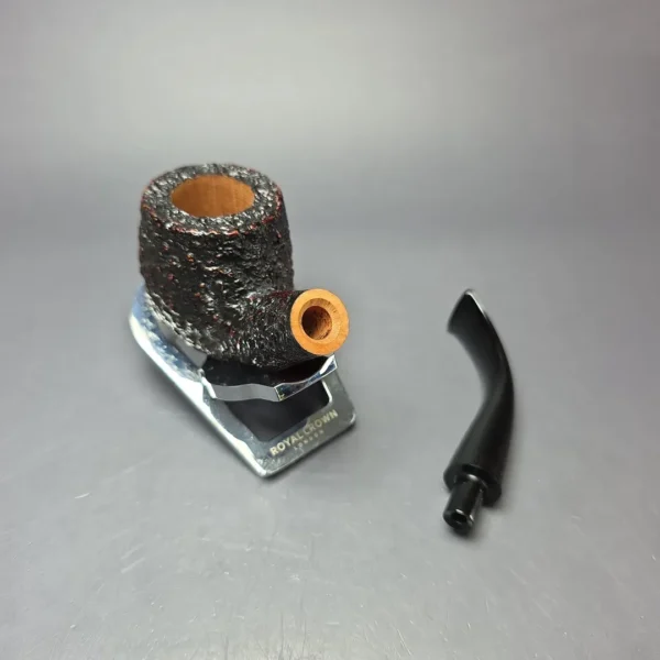 Castello Sea Rock Briar 4K Rusticated Bent Billiard Estate Briar Pipe, Unsmoked - Image 12