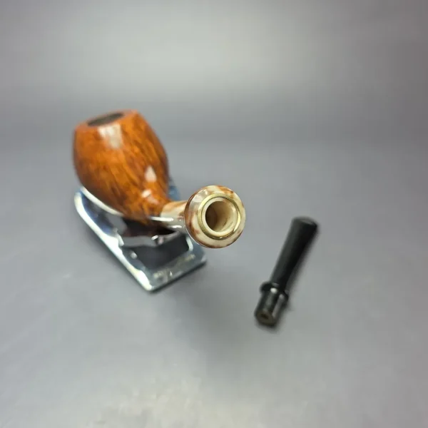 Brentegani Smooth Gert Holbek Tribute w/ Ox Horn Handmade Briar Pipe, New - Image 11
