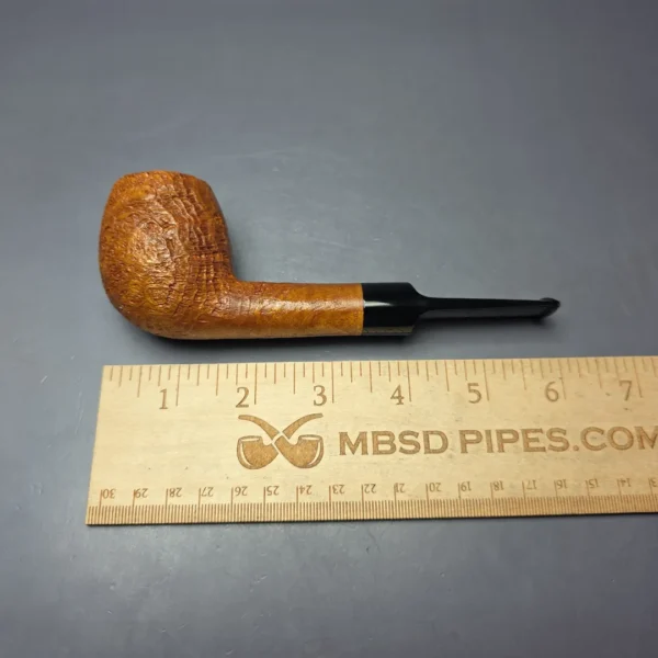 Buckeye Hand Made Tan Sandblasted Billiard Briar Pipe, New - Image 8