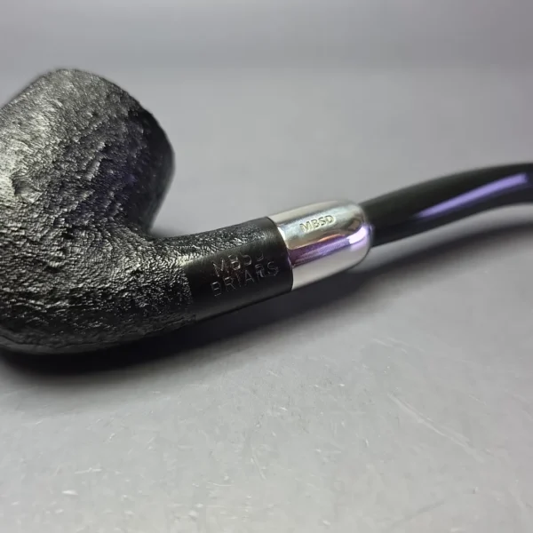 MBSD Briars Timeless Traditions 2 Sandblasted Bent Billiard w/ Silver Handmade Briar Pipe, New - Image 9