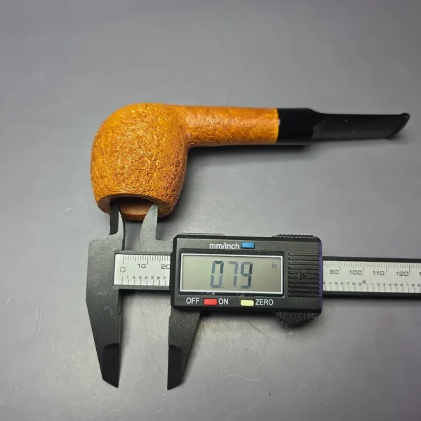 Buckeye Hand Made Tan Sandblasted Billiard Briar Pipe, New - Image 9