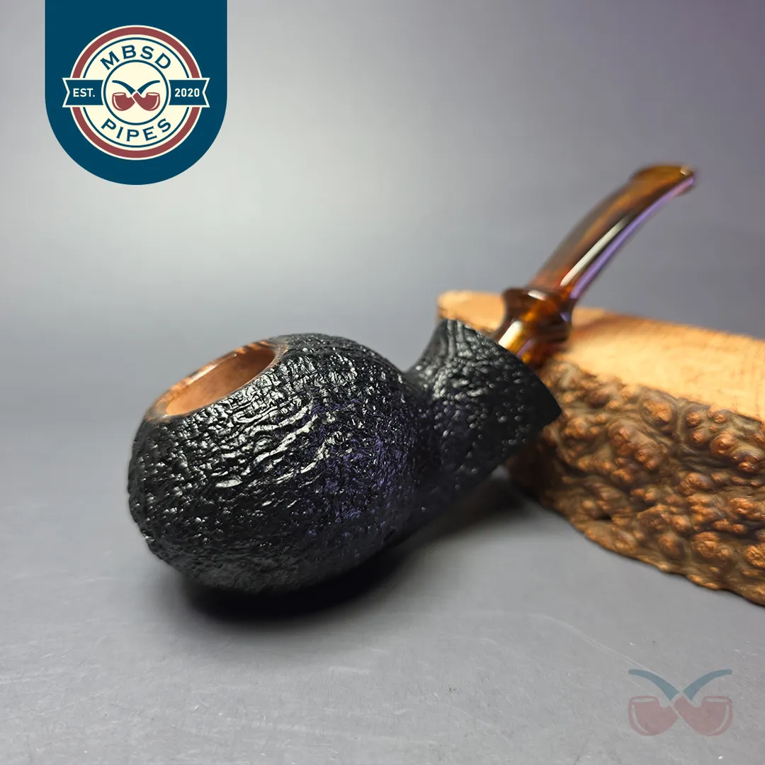 Buckeye Hand Made Sandblasted Blowfish Briar Pipe, New