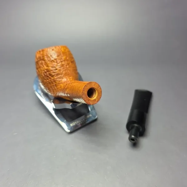 Buckeye Hand Made Tan Sandblasted Billiard Briar Pipe, New - Image 10
