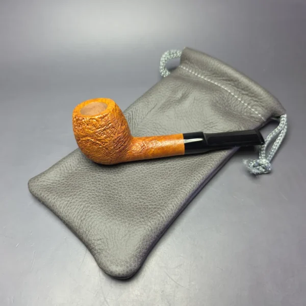 Buckeye Hand Made Tan Sandblasted Billiard Briar Pipe, New - Image 11