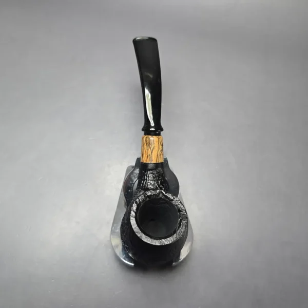 MBSD Briars by Piero Vitale Vintage Sandblasted Brandy w/ Olivewood Briar Pipe, New - Image 7