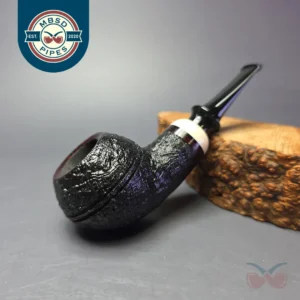 Qi Studio Partially Sandblasted Rhodesian Estate Briar Pipe, Unsmoked