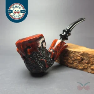 Nording Moss Partially Rusticated Freehand Estate Briar Pipe, Unsmoked