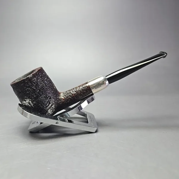 MBSD Briars Timeless Traditions 1 Sandblasted Billiard w/ Silver Handmade Briar Pipe, New - Image 3