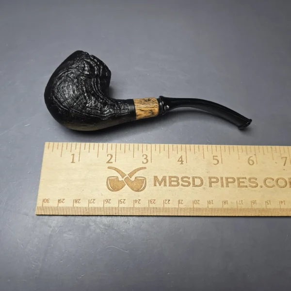 MBSD Briars by Piero Vitale Vintage Sandblasted Brandy w/ Olivewood Briar Pipe, New - Image 10