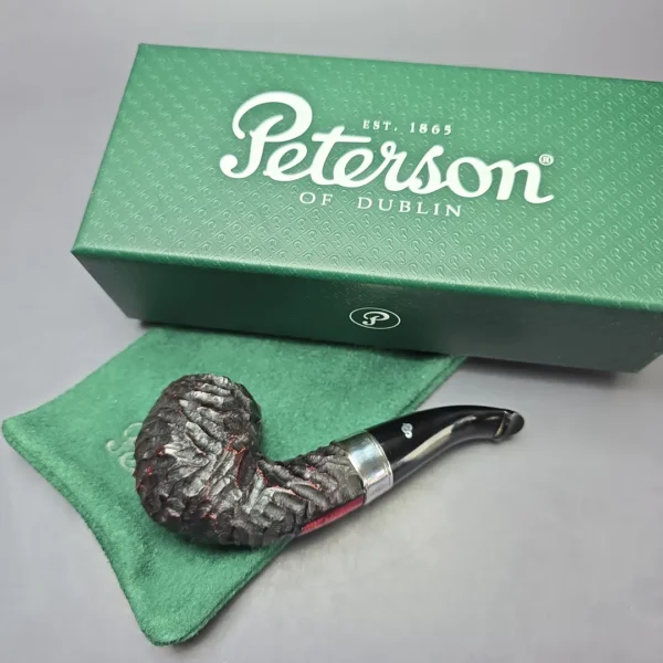 Peterson 160th Anniversary Pat. B Rusticated Bent Billiard Briar Pipe, New - Image 12