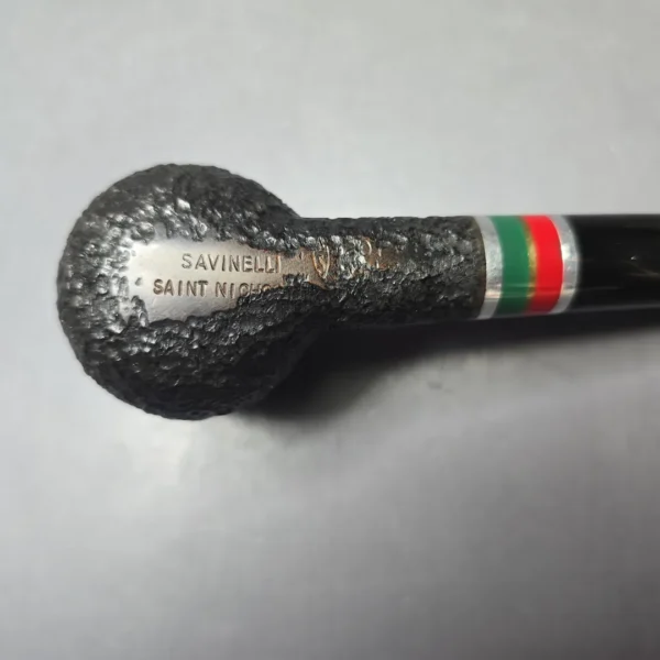 Savinelli 2015 Saint Nicholas 207 Rusticated Apple Estate Briar Pipe, Unsmoked, 6mm - Image 8