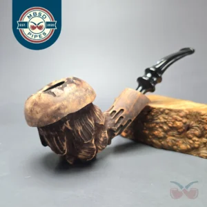 Nording Spruce Matte Partially Rusticated Freehand Estate Briar Pipe, Unsmoked
