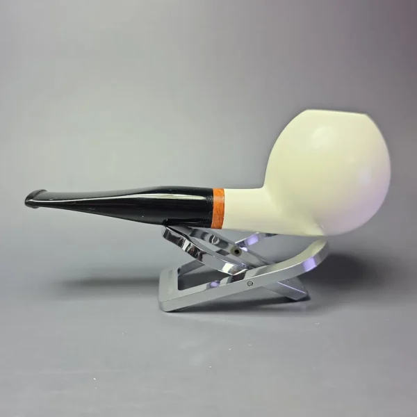 MBSD Meerschaum Deluxe XL Translucent Smooth Apple Block Meerschaum Pipe, Briar-Mortise, New - Image 5