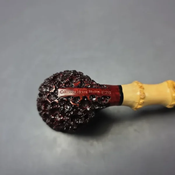 Walt Cannoy Cardinal House Morton Lava Rock Billiard w/ Bamboo Handmade Briar Pipe, New - Image 12