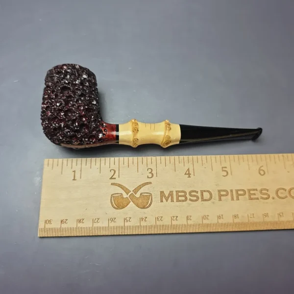 Walt Cannoy Cardinal House Morton Lava Rock Billiard w/ Bamboo Handmade Briar Pipe, New - Image 13