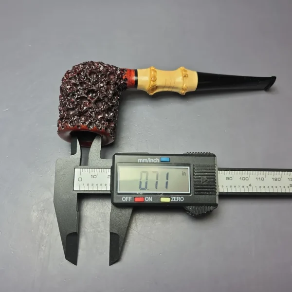 Walt Cannoy Cardinal House Morton Lava Rock Billiard w/ Bamboo Handmade Briar Pipe, New - Image 14