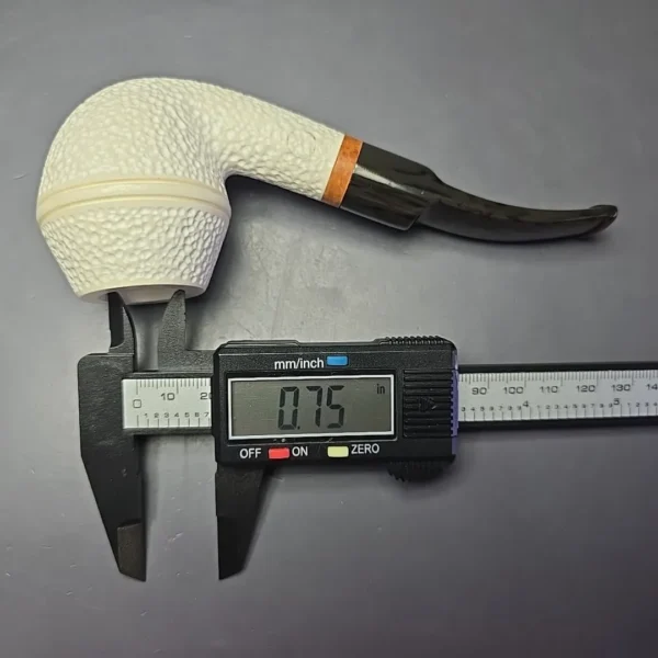 MBSD Meerschaum Deluxe Rusticated Rhodesian Block Meerschaum Pipe, Briar-Mortise, New - Image 10