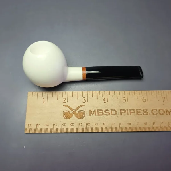 MBSD Meerschaum Deluxe XL Translucent Smooth Apple Block Meerschaum Pipe, Briar-Mortise, New - Image 9