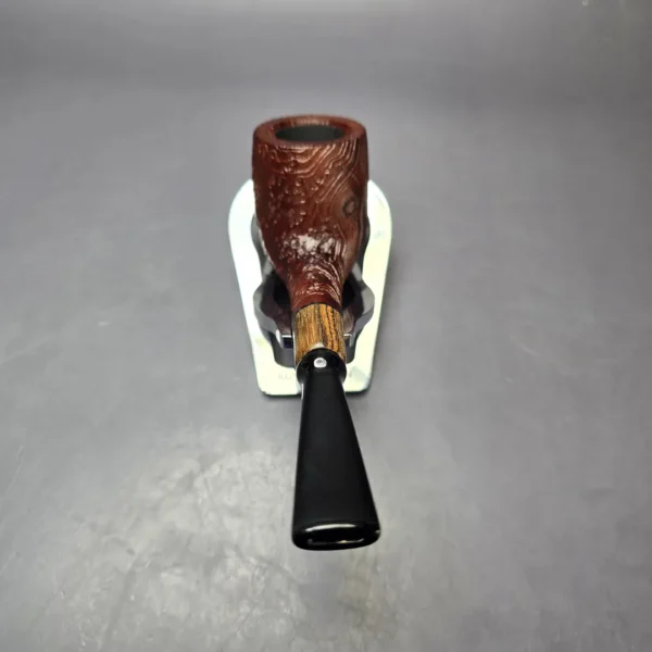 MBSD Briars by Piero Vitale Vintage Sandblasted Billiard w/ Olivewood Briar Pipe, New - Image 5