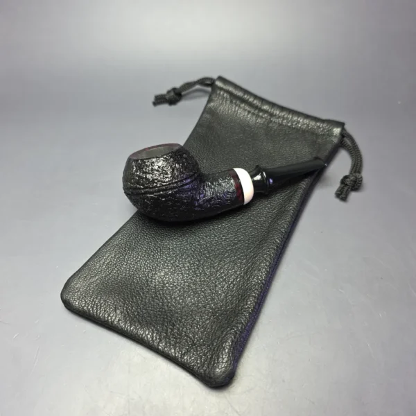 Qi Studio Partially Sandblasted Rhodesian Estate Briar Pipe, Unsmoked - Image 11