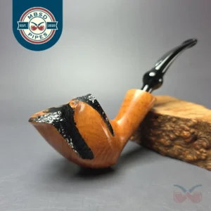 Nording Spiral Rustic Partially Rusticated Freehand Estate Briar Pipe, Unsmoked