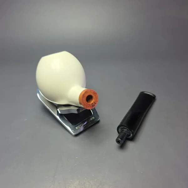 MBSD Meerschaum Deluxe XL Translucent Smooth Apple Block Meerschaum Pipe, Briar-Mortise, New - Image 11