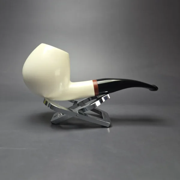 MBSD Meerschaum Deluxe Smooth Brandy Block Meerschaum Pipe, Briar-Mortise, 9mm - Image 5