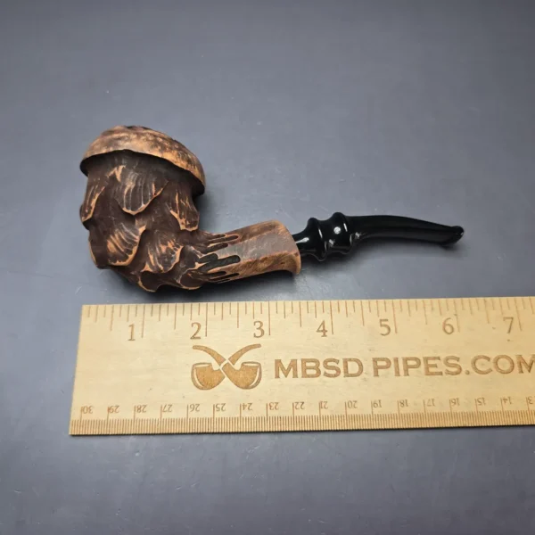 Nording Spruce Matte Partially Rusticated Freehand Estate Briar Pipe, Unsmoked - Image 9