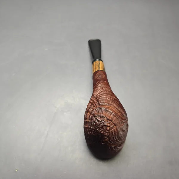 MBSD Briars by Piero Vitale Vintage Sandblasted Billiard w/ Olivewood Briar Pipe, New - Image 8