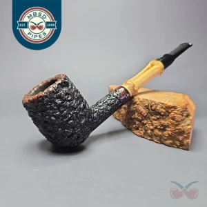 Don Carlos 1 Note Rusticated Billiard w/ Bamboo Estate Briar Pipe, Italian Estates