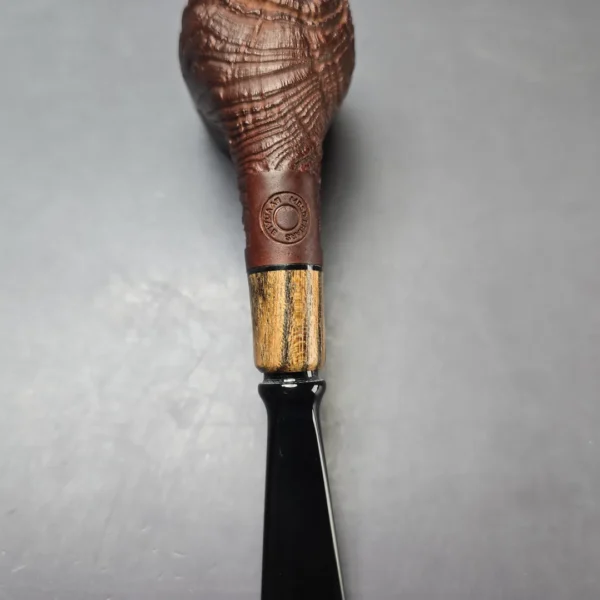 MBSD Briars by Piero Vitale Vintage Sandblasted Billiard w/ Olivewood Briar Pipe, New - Image 9