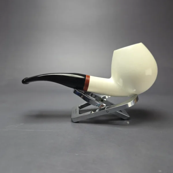MBSD Meerschaum Deluxe Smooth Brandy Block Meerschaum Pipe, Briar-Mortise, 9mm - Image 7