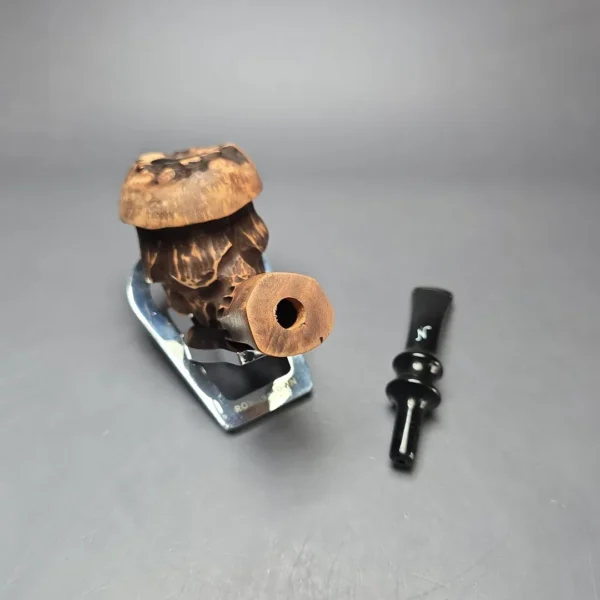 Nording Spruce Matte Partially Rusticated Freehand Estate Briar Pipe, Unsmoked - Image 11