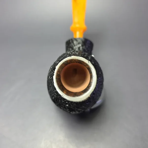 Buckeye Hand Made Partially Sandblasted Blowfish Briar Pipe, New - Image 5