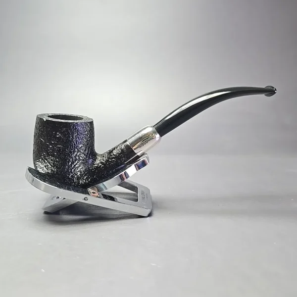 MBSD Briars Timeless Traditions 2 Sandblasted Bent Billiard w/ Silver Handmade Briar Pipe, New - Image 3