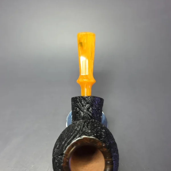 Buckeye Hand Made Partially Sandblasted Blowfish Briar Pipe, New - Image 6