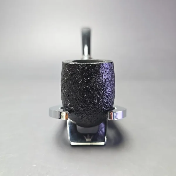 MBSD Briars Timeless Traditions 2 Sandblasted Bent Billiard w/ Silver Handmade Briar Pipe, New - Image 4