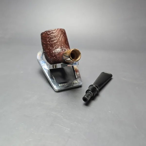 MBSD Briars by Piero Vitale Vintage Sandblasted Billiard w/ Olivewood Briar Pipe, New - Image 12