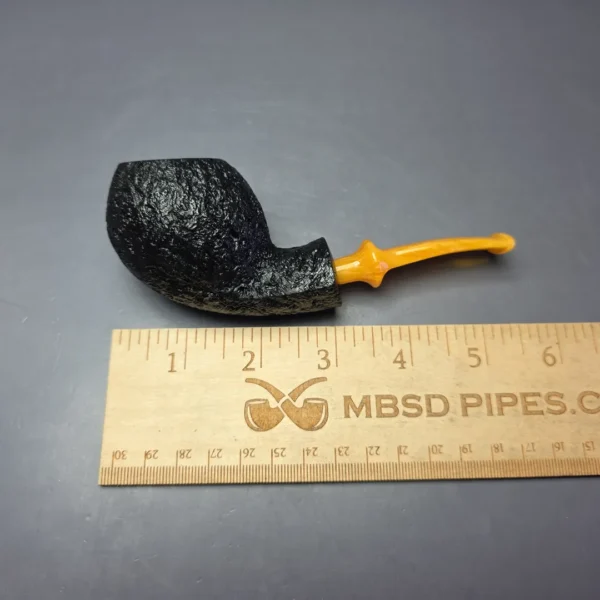 Buckeye Hand Made Partially Sandblasted Blowfish Briar Pipe, New - Image 9